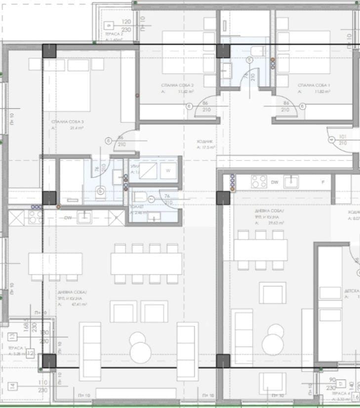 4-собен нов стан Тафталидзе близу City Mall, 132 м²