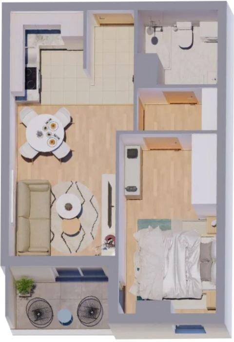 Нов двособен стан 38м² со паркинг, Аеродром